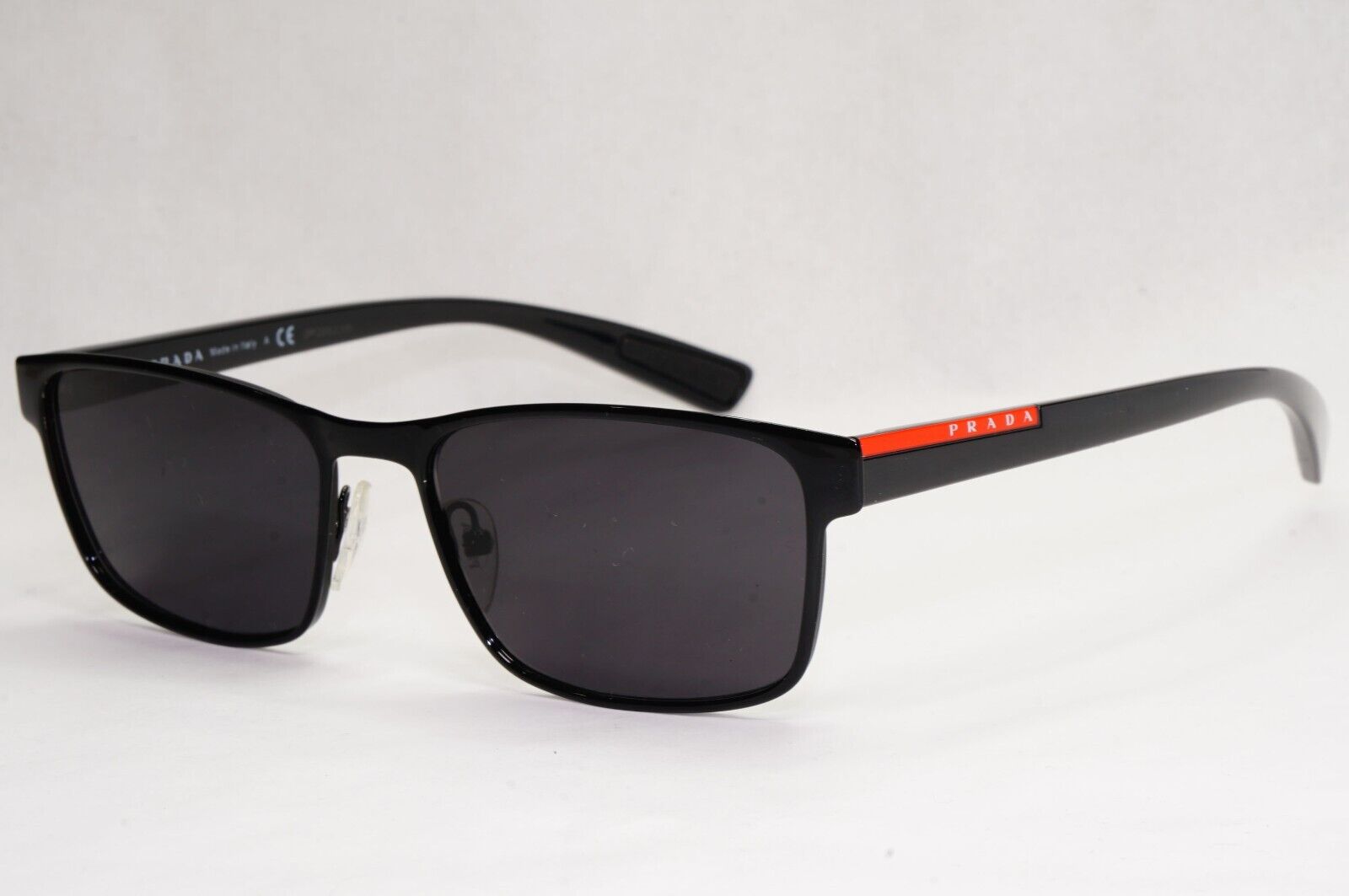 Prada Sunglasses Black Rectangle Square Metal Rim PS50GV VPS 50G 1AB-1O1 55mm