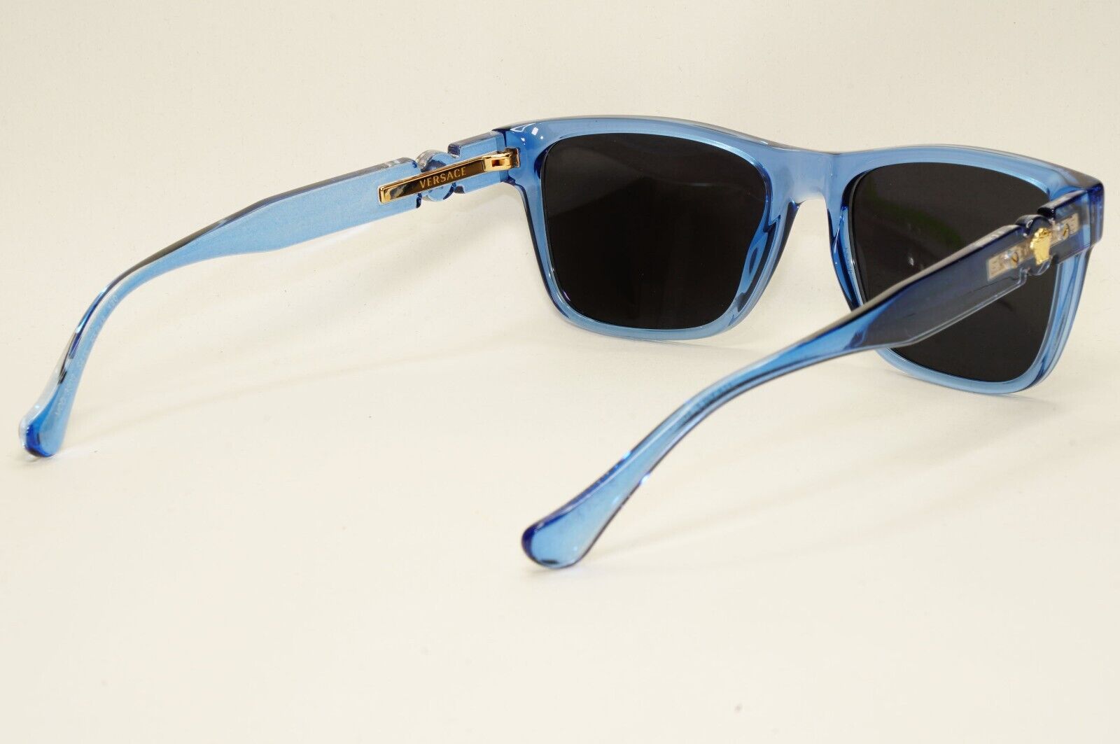 Versace Sunglasses Black Blue Transparent Gold Medusa Square MOD VE 3303 5415