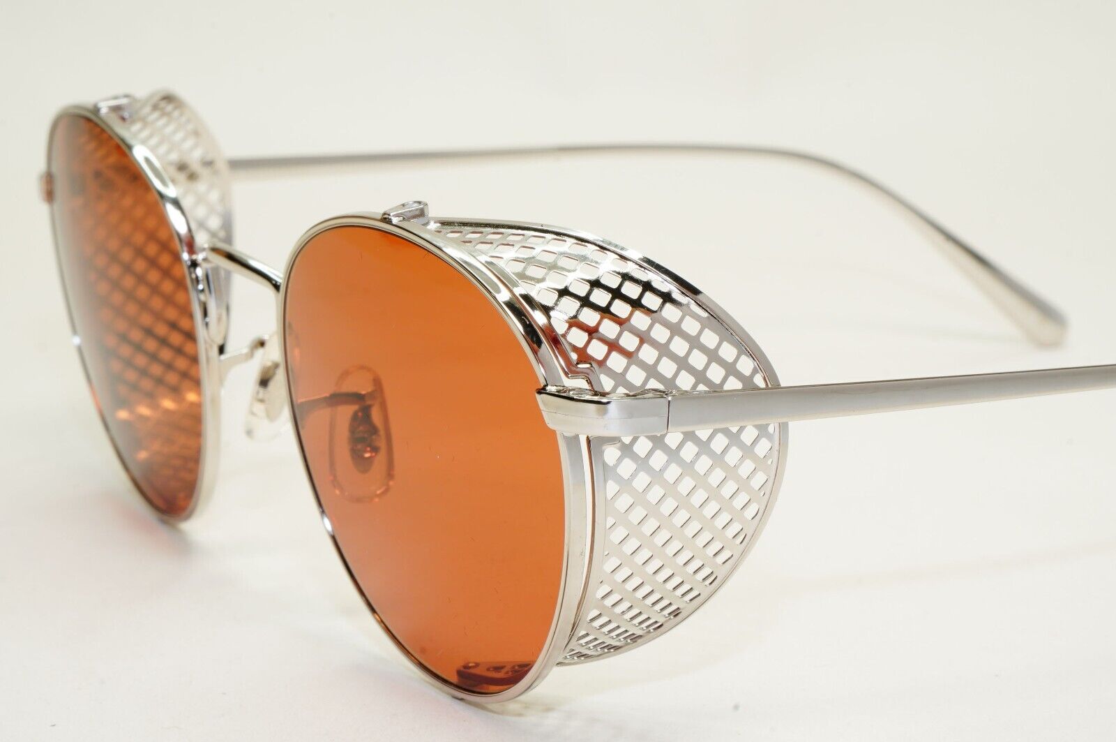 Oliver Peoples Sunglasses Cesarino-M Silver Orange Side Shields OV 1323S 5036/53