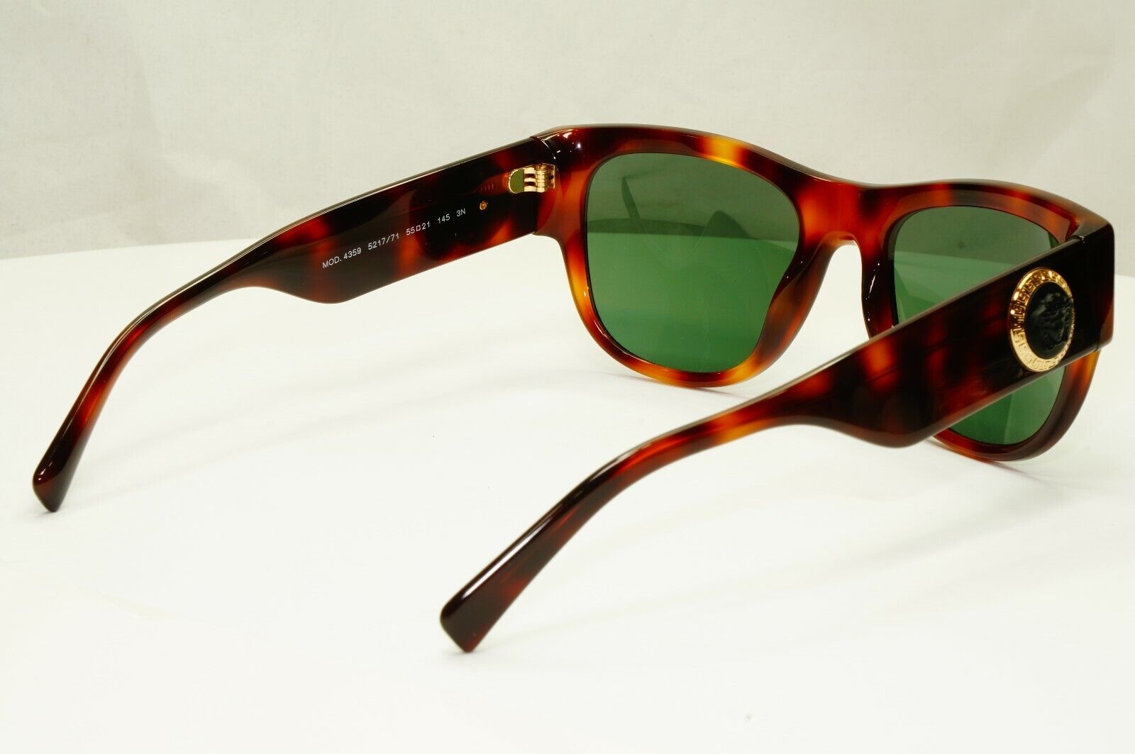 Versace Sunglasses Gold Medusa Tortoiseshell Brown Green Square 4359 5217/71