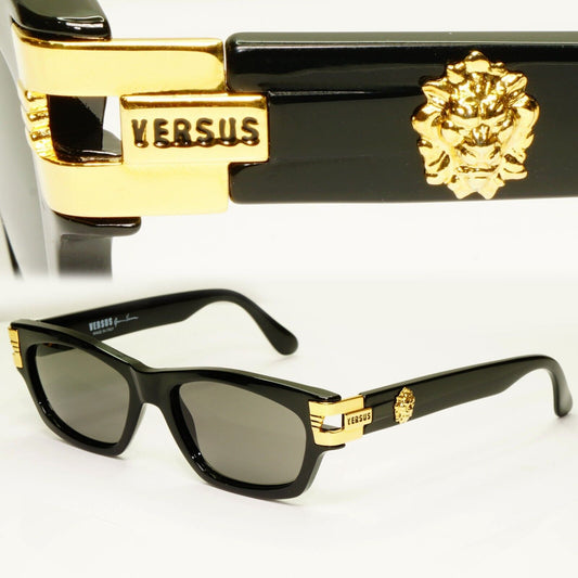 Versus by Gianni Versace 1996 Sunglasses Gold Lion Black MOD E29 COL G52 [A]