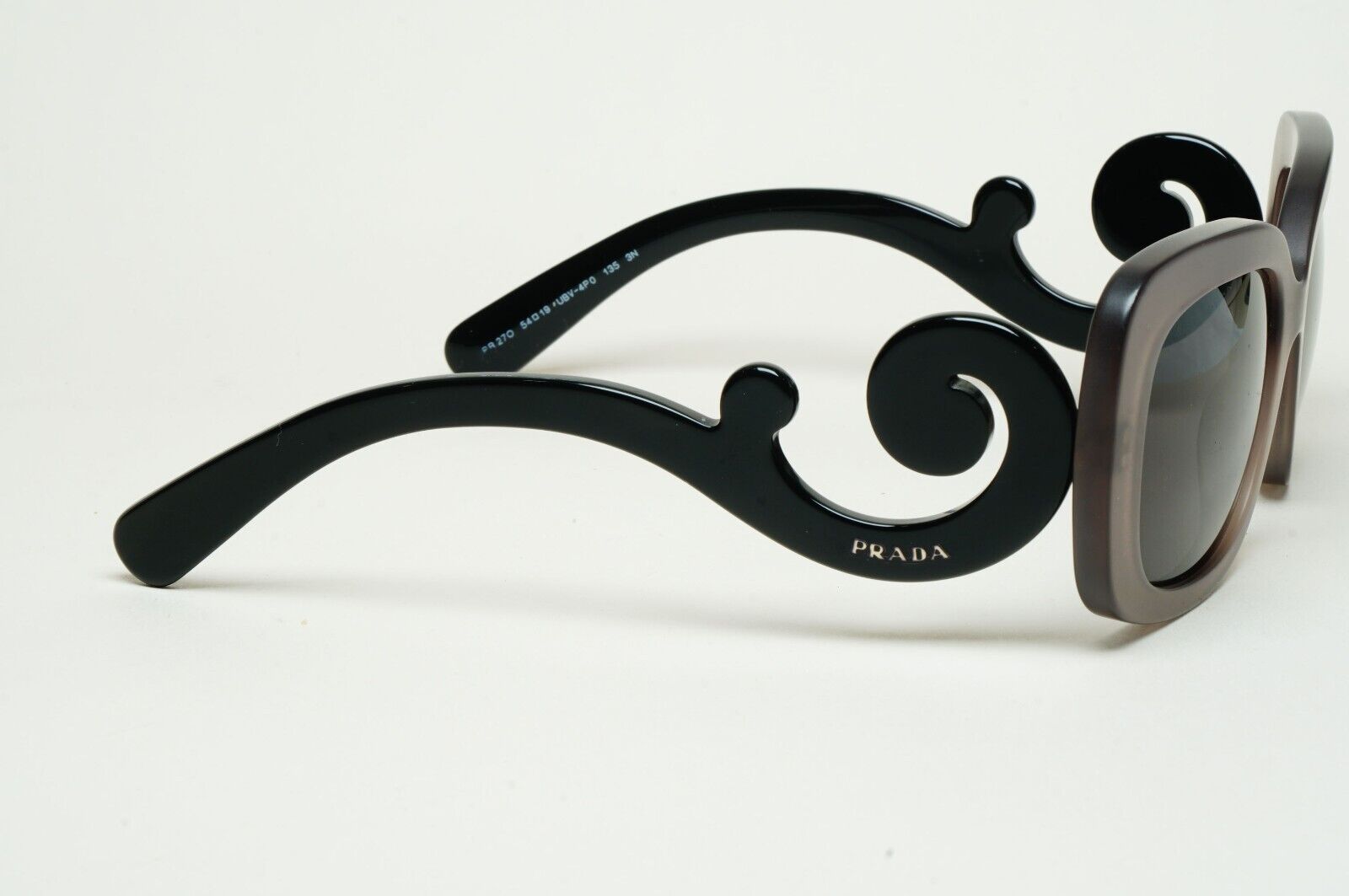 Prada Sunglasses Baroque Swirl Brown Black Square PR27OS SPR 27O UBV-4P0 250125