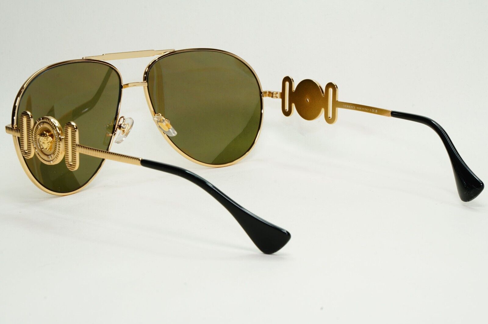 Versace Sunglasses Gold Mirror Large Metal Pilot MOD VE 2249 1002/7P 65mm