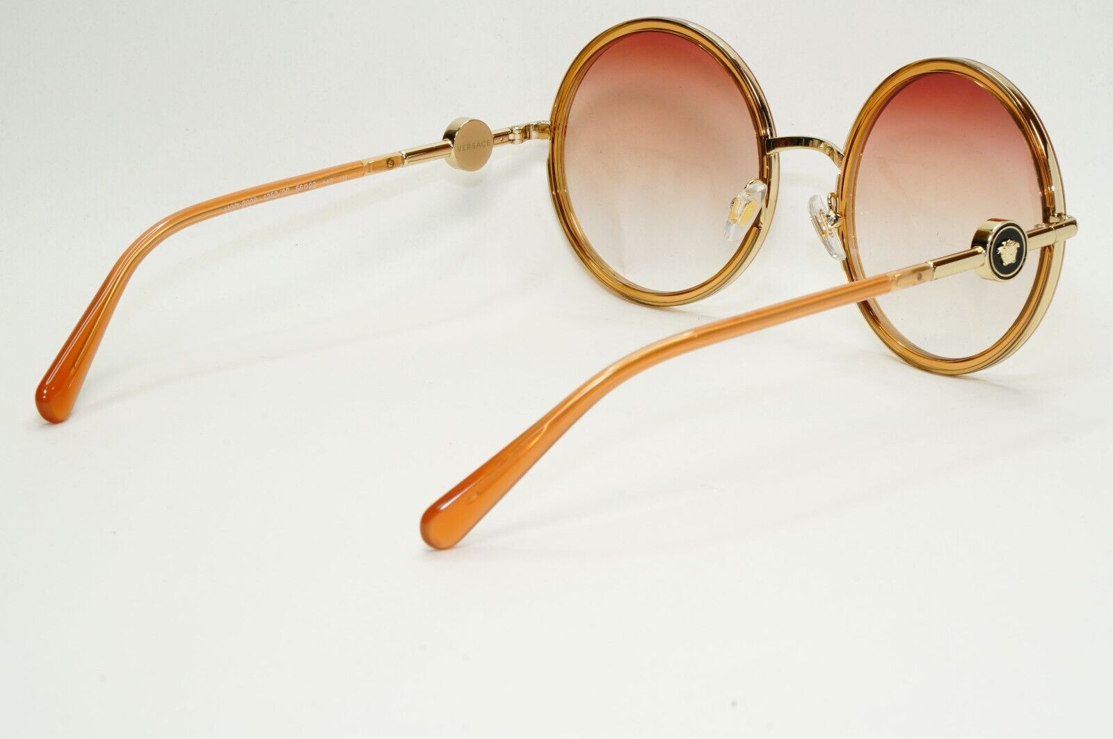 Versace Sunglasses Round Gold Transparent Brown Gradient MOD VE 2229 1252/0P