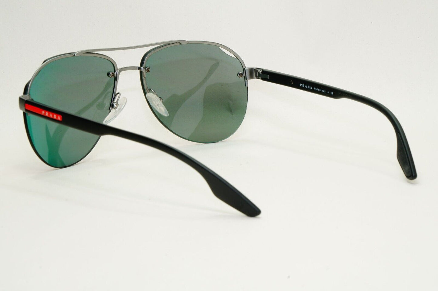 Prada Sunglasses Pilot Gunmetal Black Red Grey Mirror PS52VS SPS 52V 7CQ-9Q1