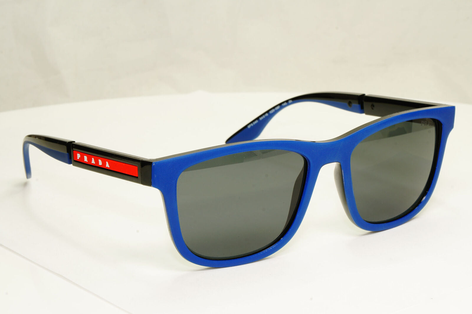 Prada Sunglasses Blue Black Square Red Stripe Mens SPS 04X 02S-06F PS04XS