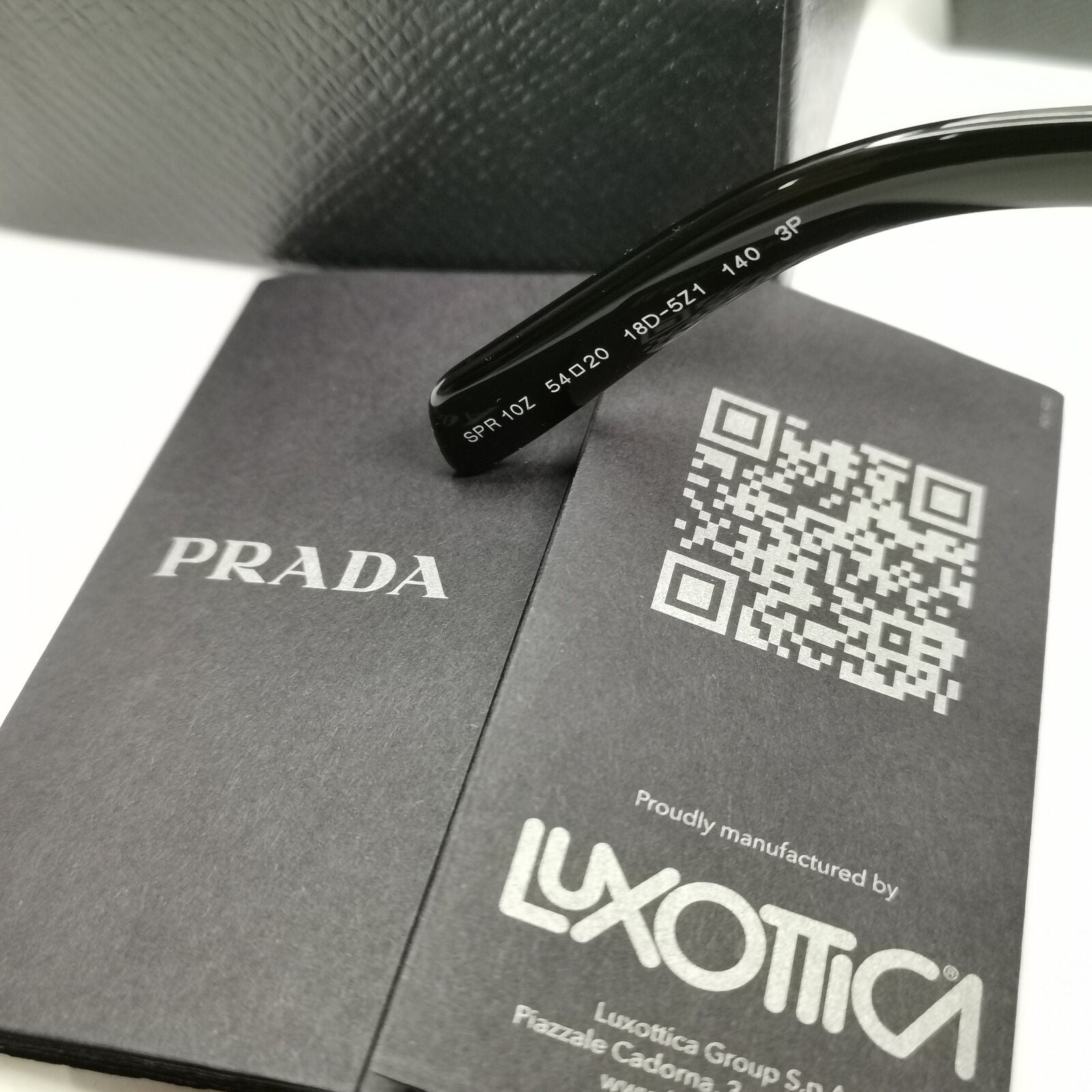 Prada Triangle Sunglasses Black Blue Polarized PR10ZS SPR 10Z 18D-5Z1