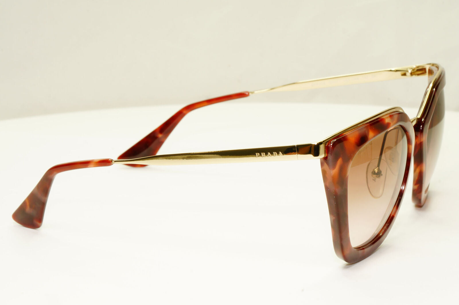 Prada Cinema Brown Sunglasses Gold Marble Gradient Square SPR 53S PR53SS UE0-0A6