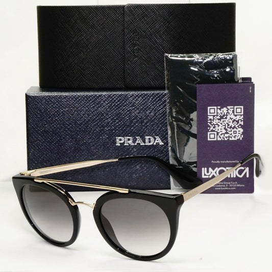 Prada Sunglasses Cinema Black Gold Grey Gradient PR23SS  SPR 23S 1AB-0A7 52mm