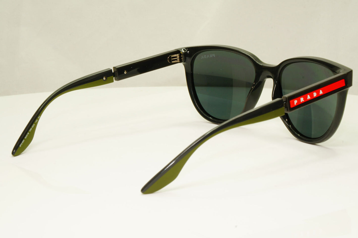Prada Military Green Black Sunglasses Mirror Silver Grey SPS 05X PS05XS 03S-0D3
