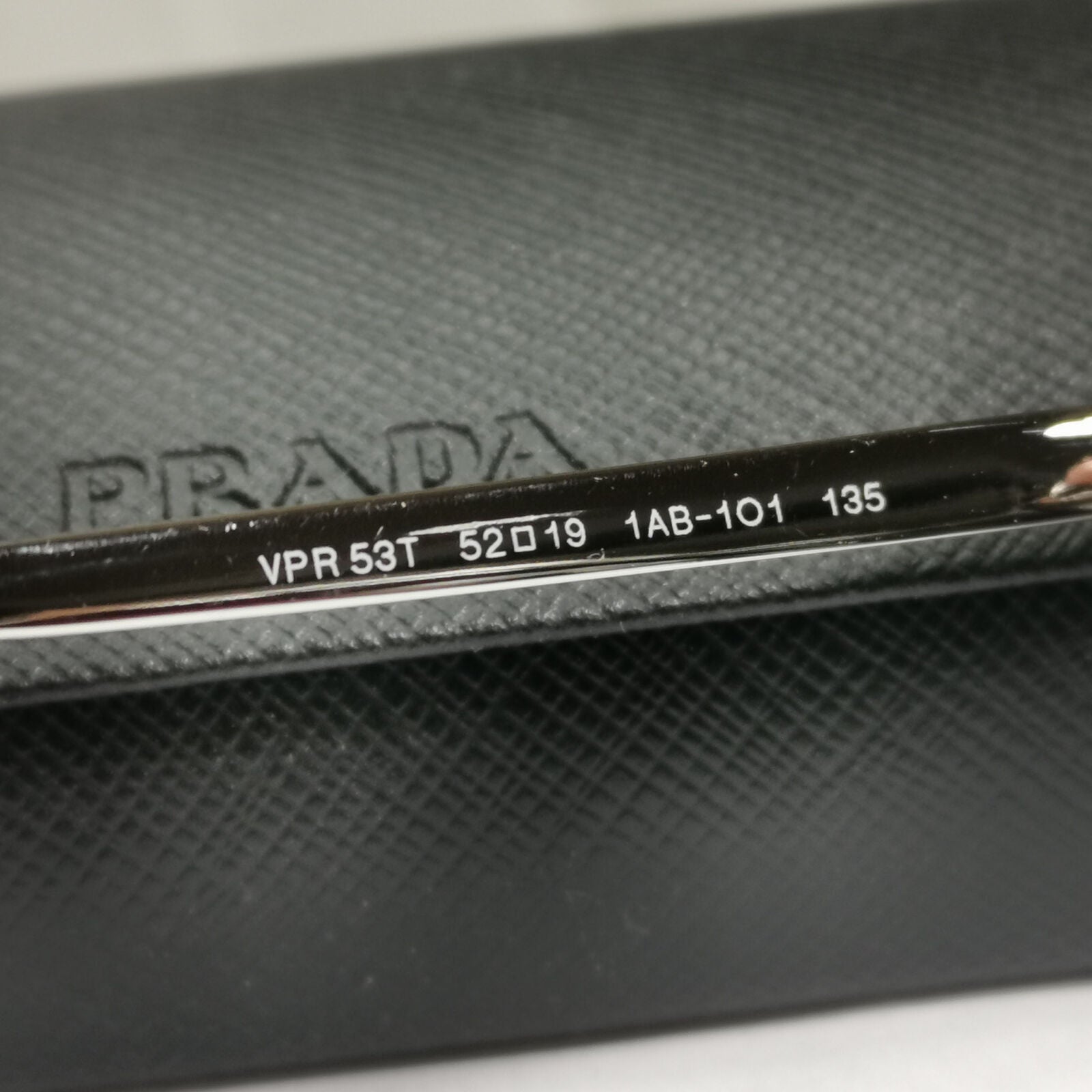 Prada Sunglasses Black Silver Metal Square Panto PR53TV VPR 53T 1AB-1O1 180323
