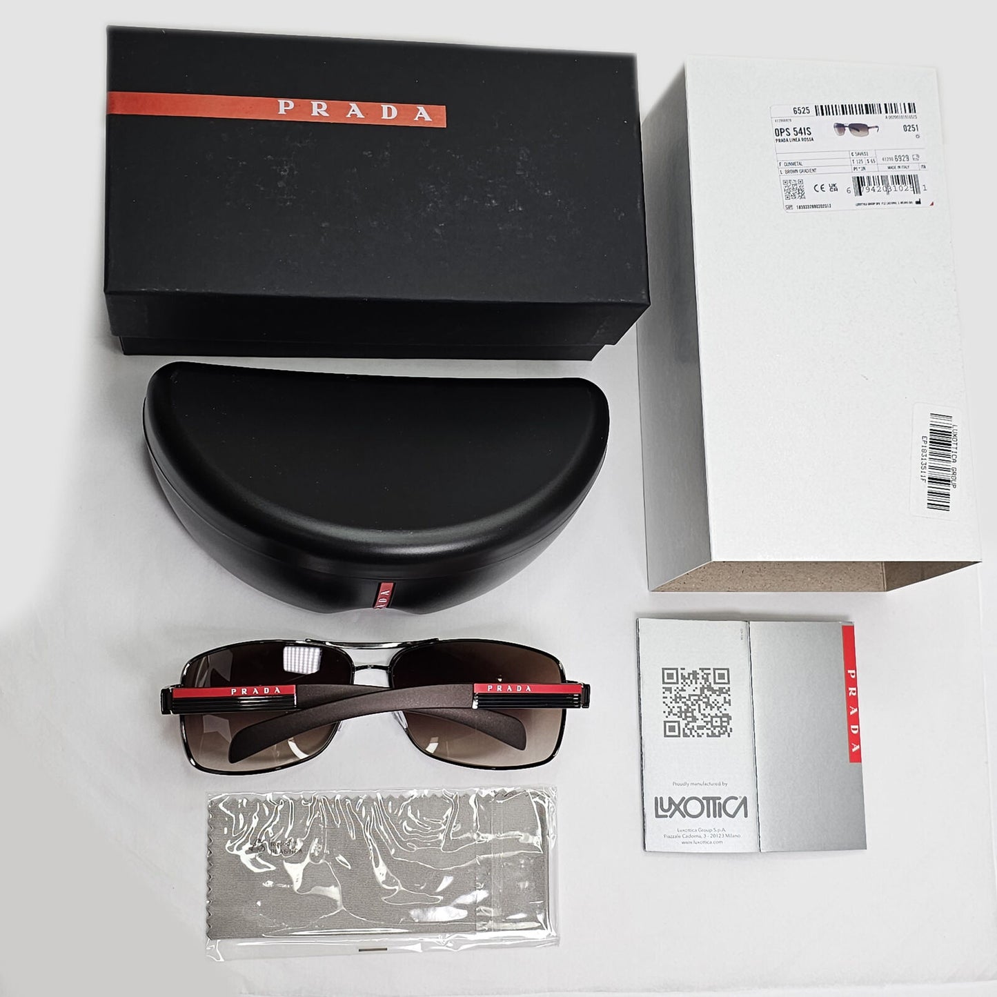 Prada Sunglasses Brown Gradient Wrap Navigator Square PS54IS SPS 54I 5AV-6S1