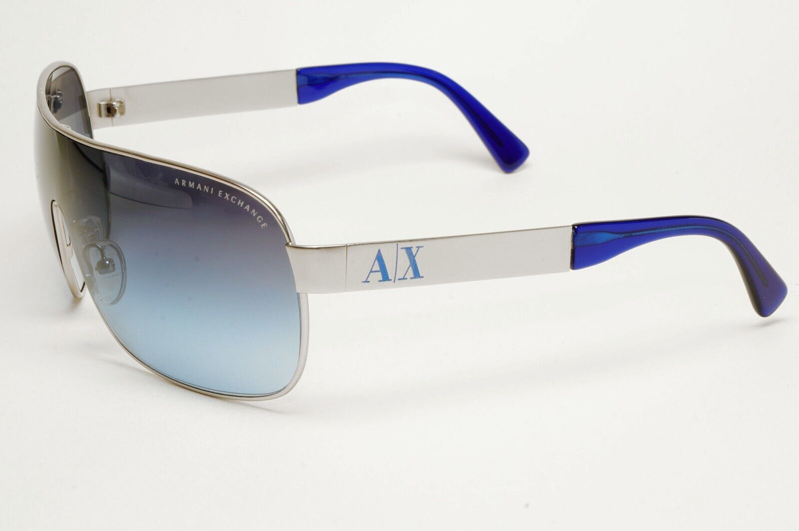 Armani Exchange Sunglasses 2015 Silver Blue Shield AX 2008 6020/4L [a] 221124