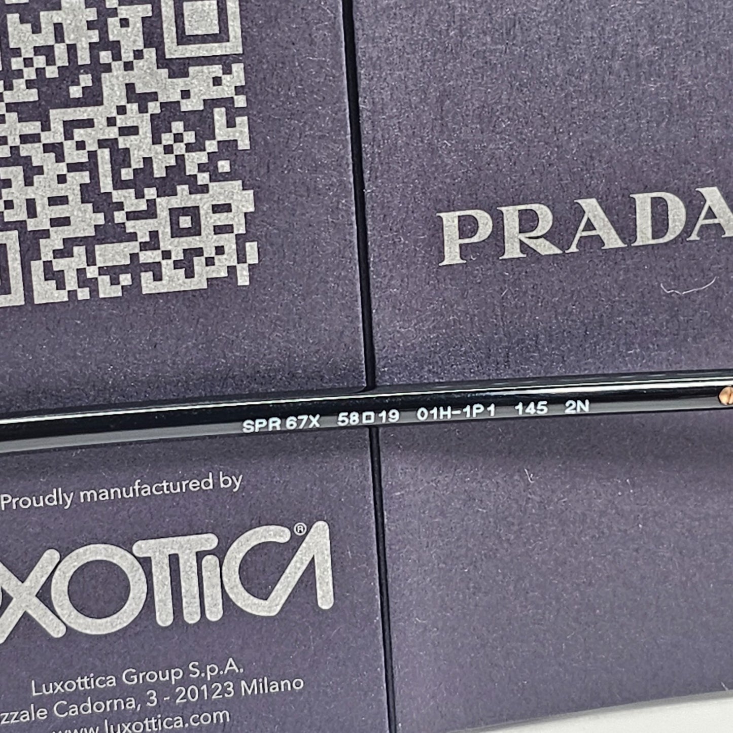 Prada Sunglasses Black Gold Brown Square PR67XS SPR 67X 01H-1P1 58mm