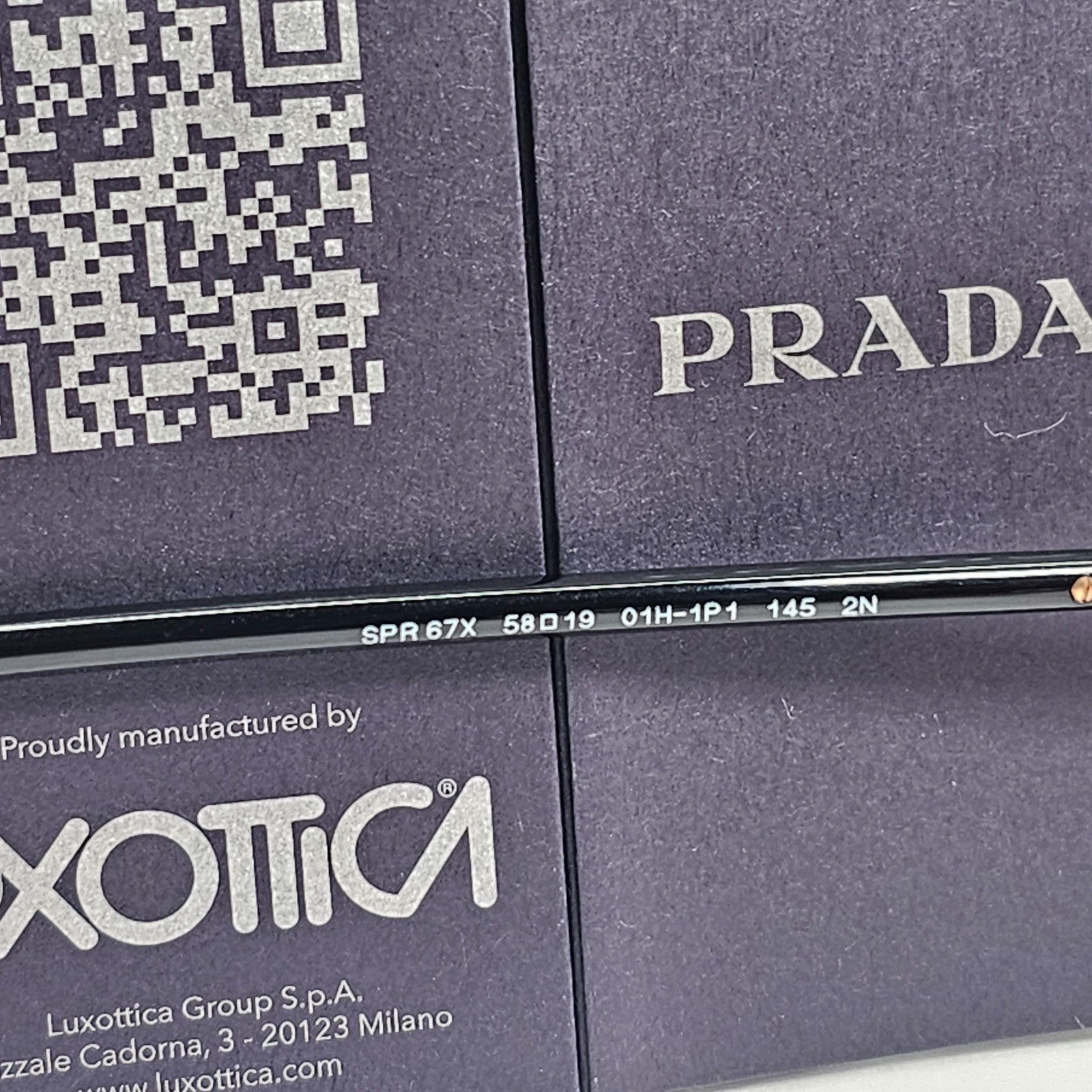 Prada Sunglasses Black Gold Brown Square PR67XS SPR 67X 01H-1P1 58mm