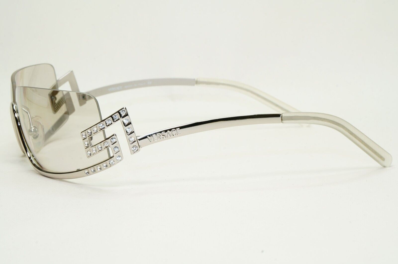 Versace Sunglasses 2004 Vintage Silver Wrap Diamante MOD N50-H 26M/222 081024