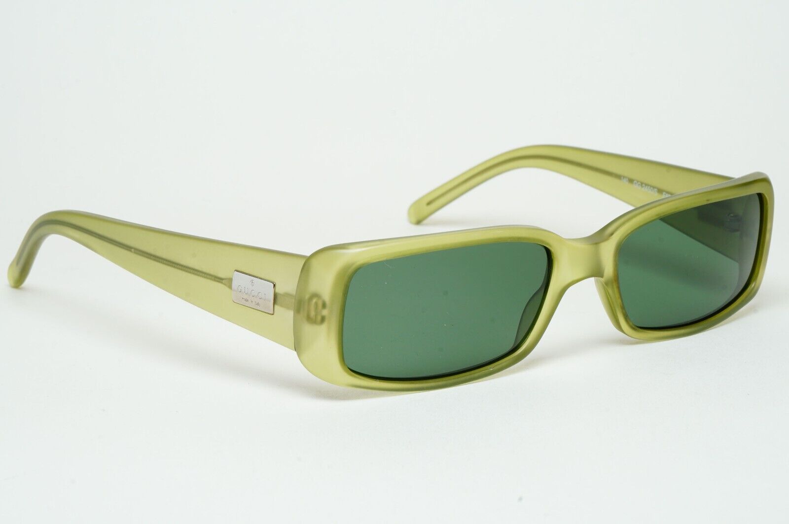 Gucci Sunglasses 1998 Vintage Green Transparent Rectangle GG 2450/S E8P 070125