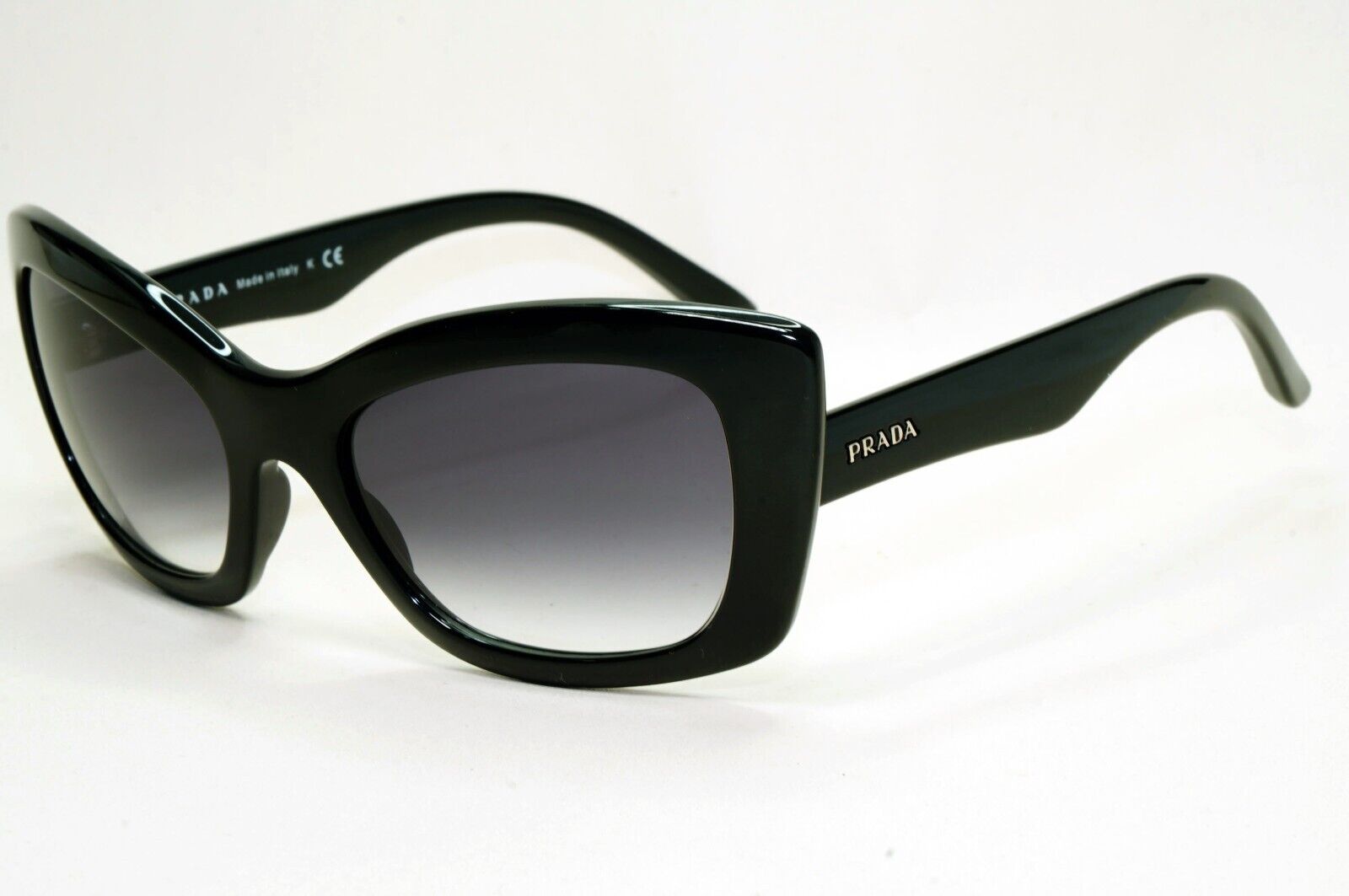 Prada Sunglasses Black Cat Eye Grey Gradient PR19MS SPR 19M 1AB-3M1 091124