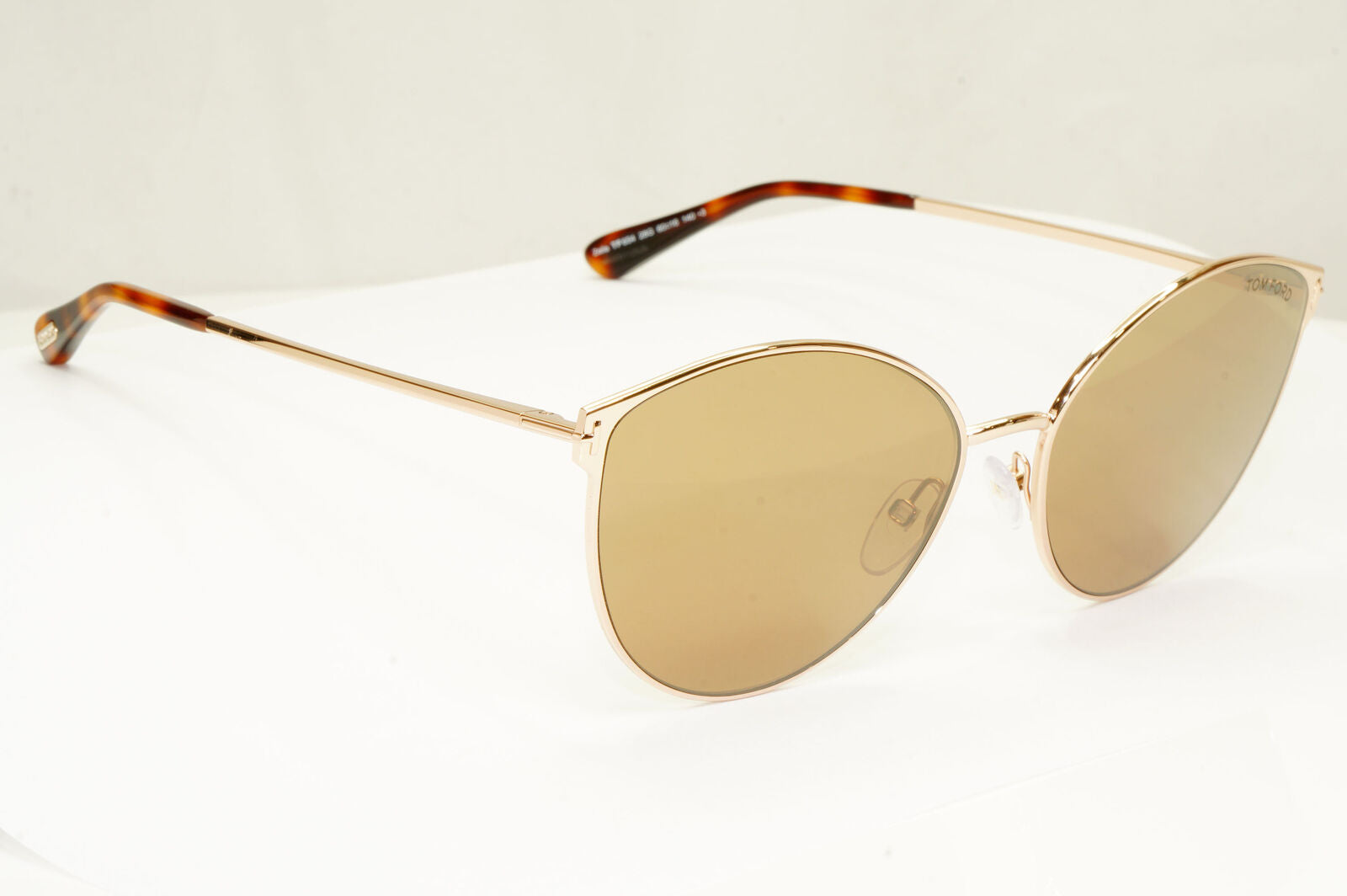 Authentic Tom Ford Womens Gold Brown Metal Sunglasses Zeila TF 654 28G