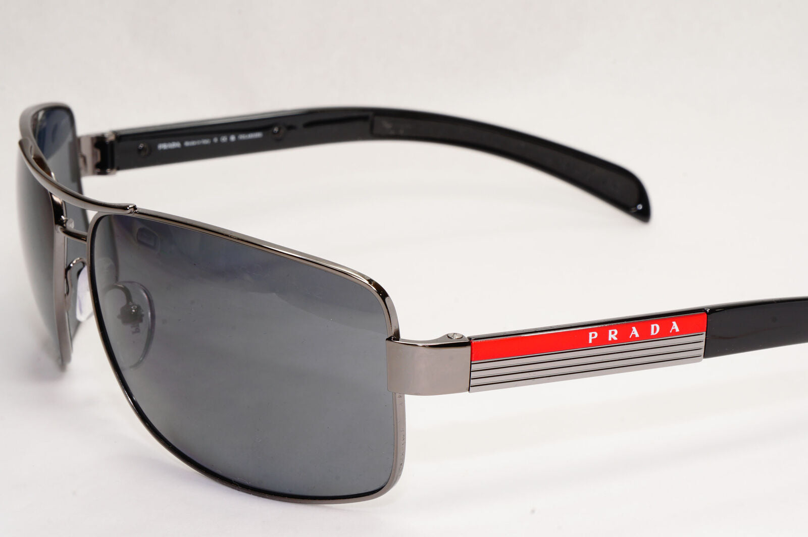 Prada Sunglasses Polarised Navigator Gunmetal Black Grey PS54IS SPS 54I 5AV-5Z1