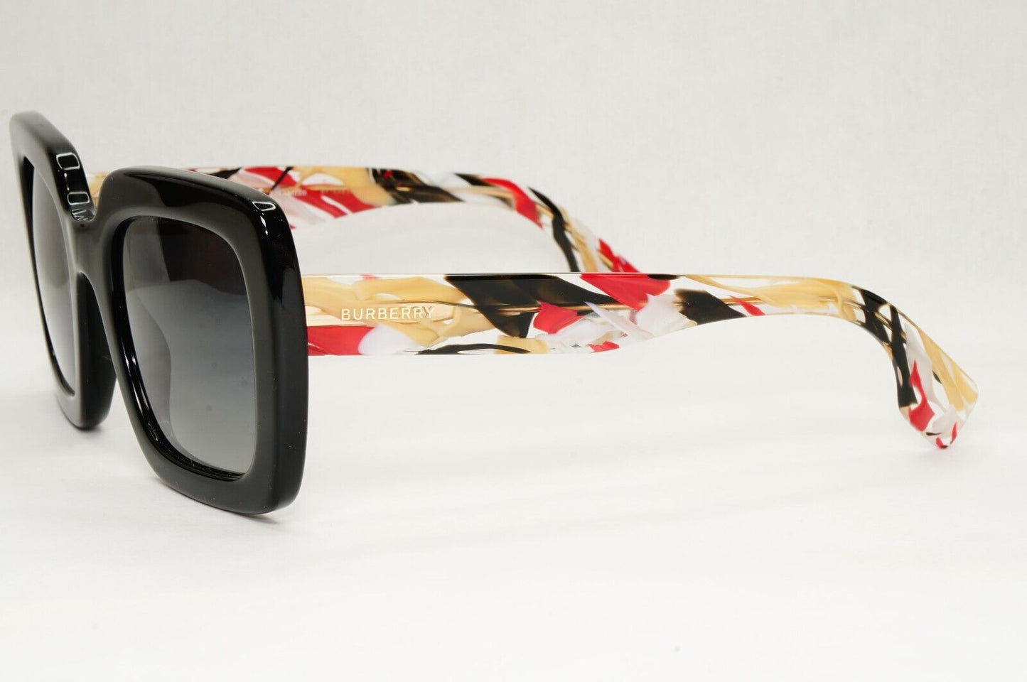 Burberry Sunglasses Black Polarized Grey Gradient  Square B 4284 3803/T3 52mm