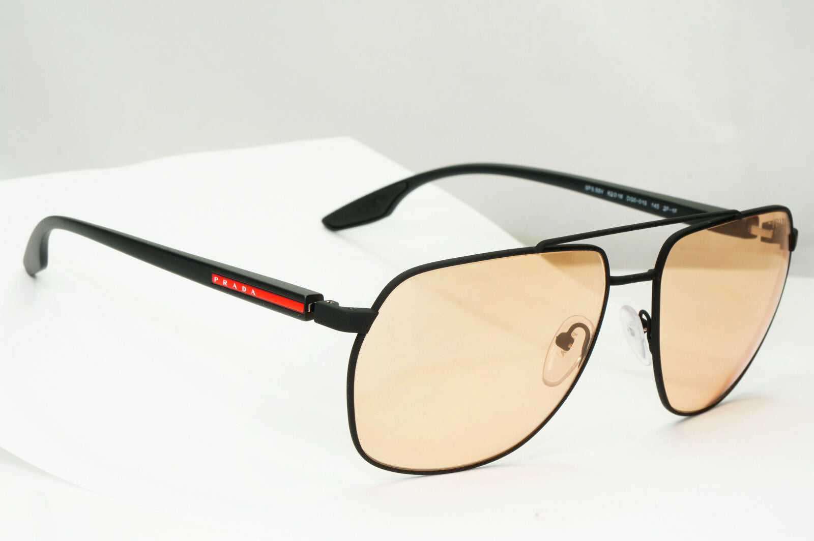 Prada Photocromic Yellow Orange Sunglasses Black Pilot PS55VS SPS 55V DG0-01S