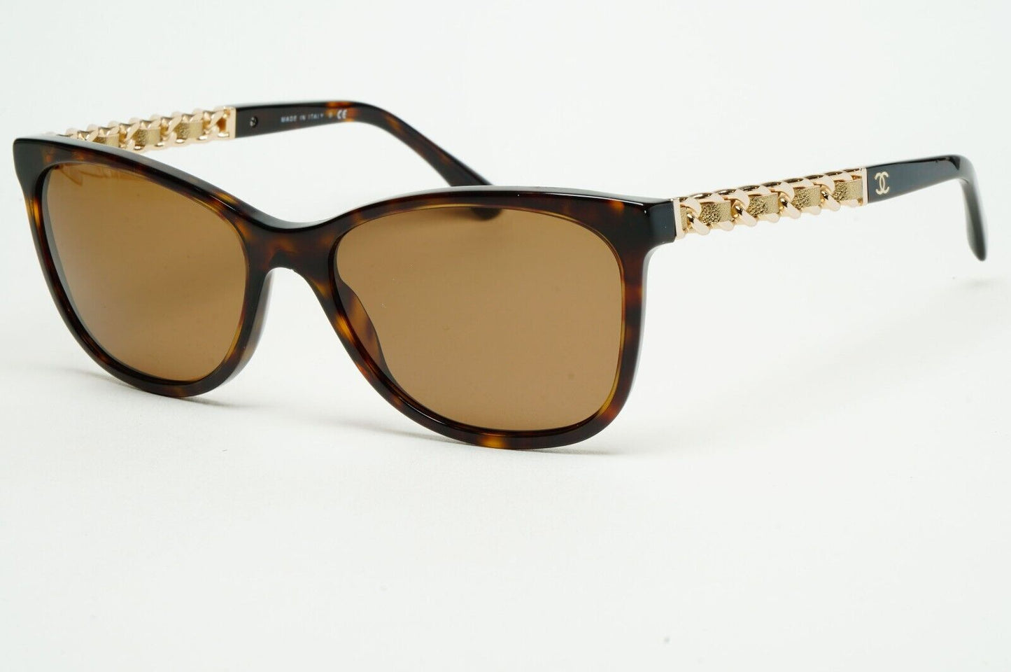 Chanel Sunglasses Leather Chain Gold Brown Tortoise 5260-Q c.714/S5 261124