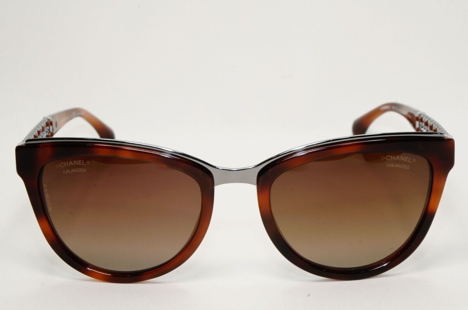 Chanel Sunglasses Polarized Brown Gradient Silver Leather Chain 5361-Q c.1575/S9