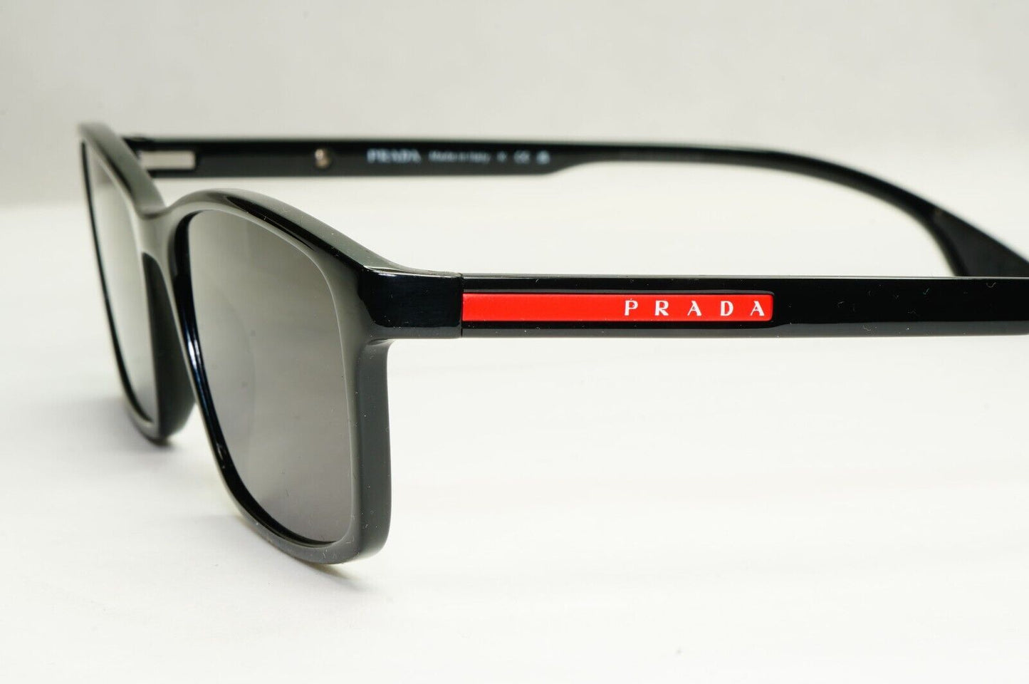 Prada Sunglasses Black Rectangle Square Glossy PS04MV VPS 04M 1AB-1O1 54mm