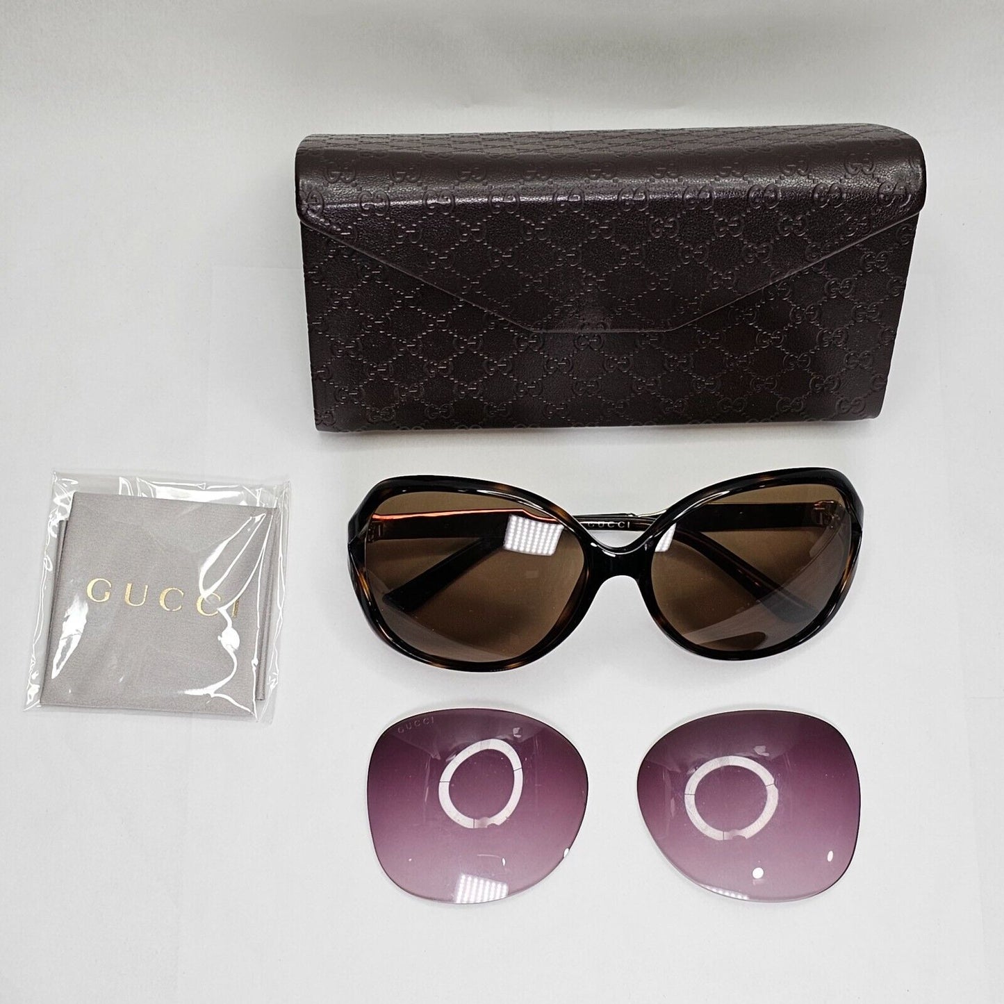 Gucci Sunglasses 2017 Gold Brown Tortoiseshell Square GG 0076S 003 60mm 051223