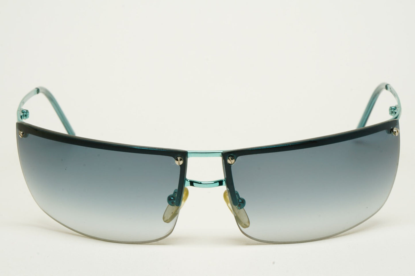 Gucci Sunglasses 2003 Vintage Wrap Teal Blue Rimless GG 2653/S 000BD 070325