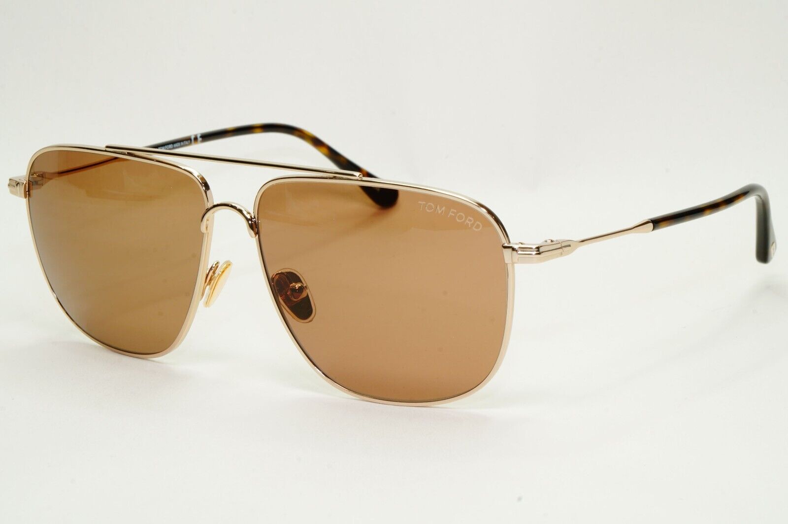 Tom Ford Sunglasses Len Gold Brown Navigator Pilot Metal FT0815 TF 815 28E 58mm