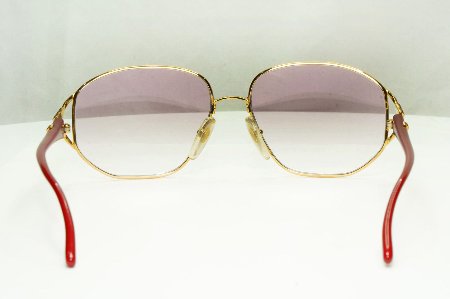 Dior Gold Red Sunglasses Vintage 1990s Germany Violet Womens Square 2492 43
