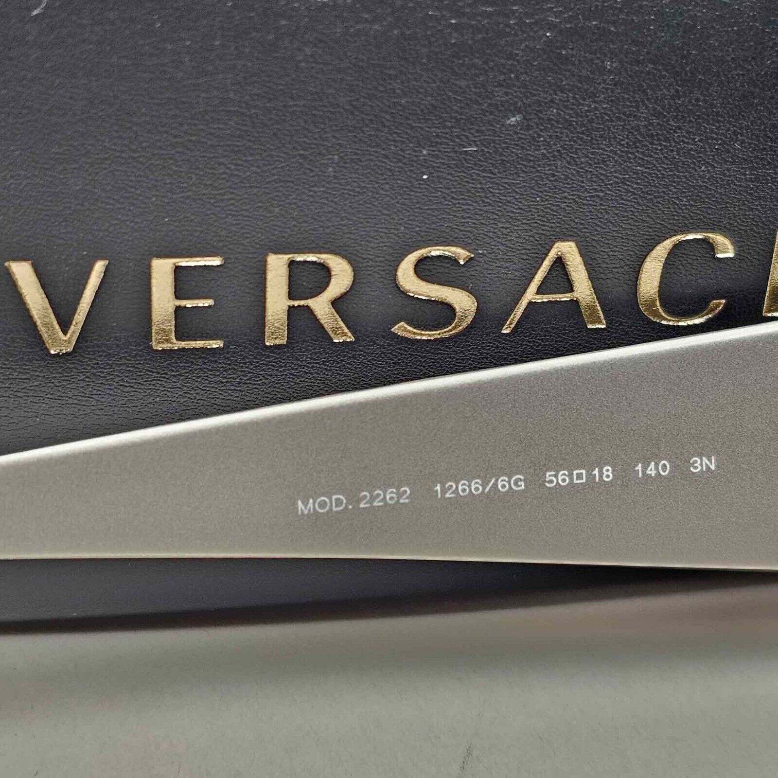 Versace Sunglasses Silver Medusa Square Brushed Metal MOD VE 2262 1266/6G 56mm