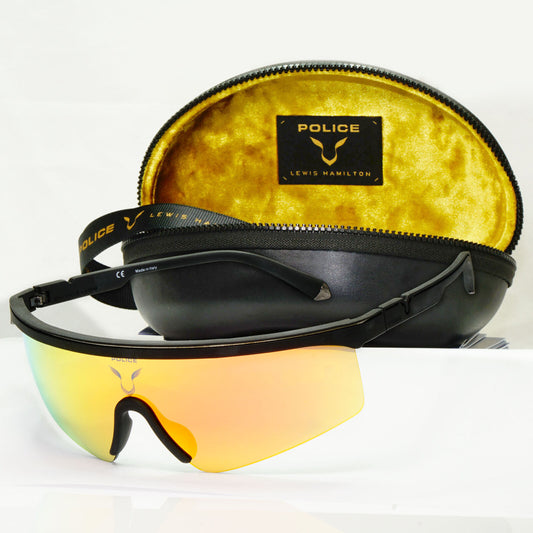 Police Lewis Hamilton F1 Sunglasses Gold Orange Mirror Shield SPL A28 COL 6AAY