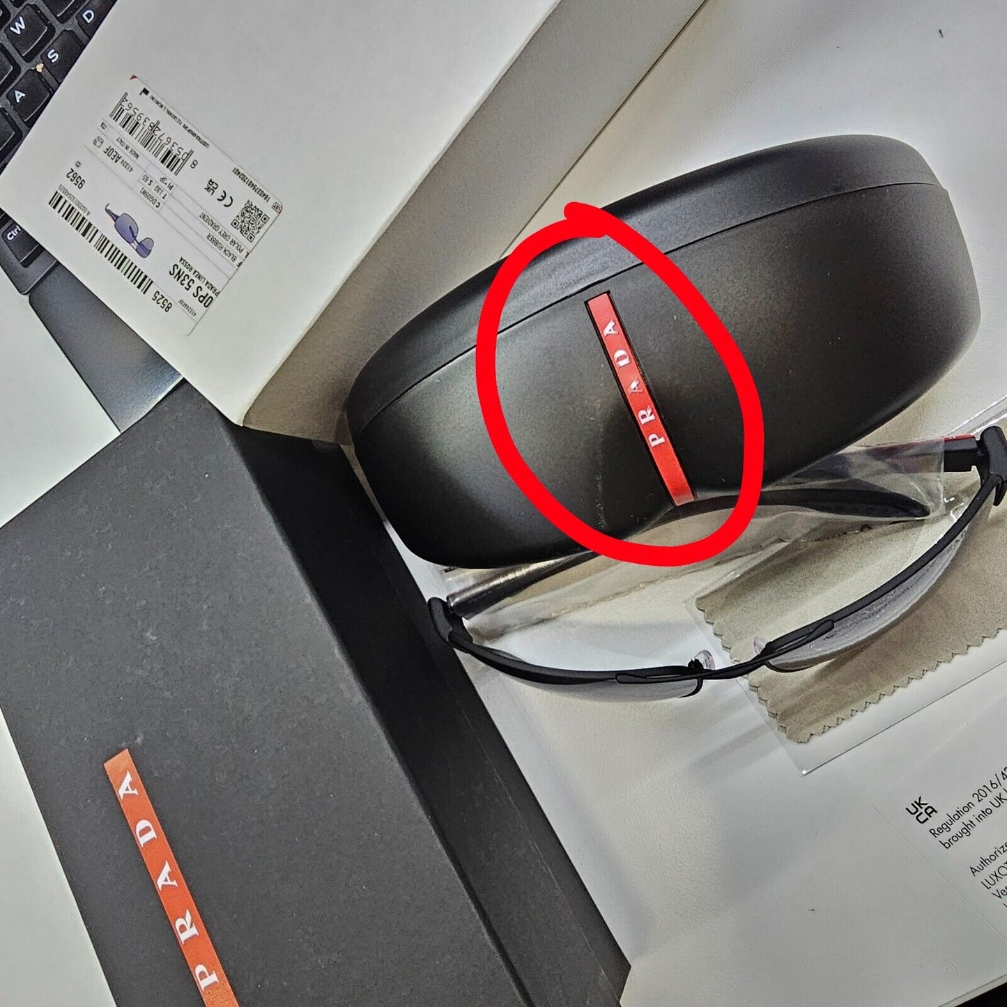 Prada Sunglasses Polarised Black Grey Gradient Rossa PS53NS SPS 53N DG0-5W1 [A]