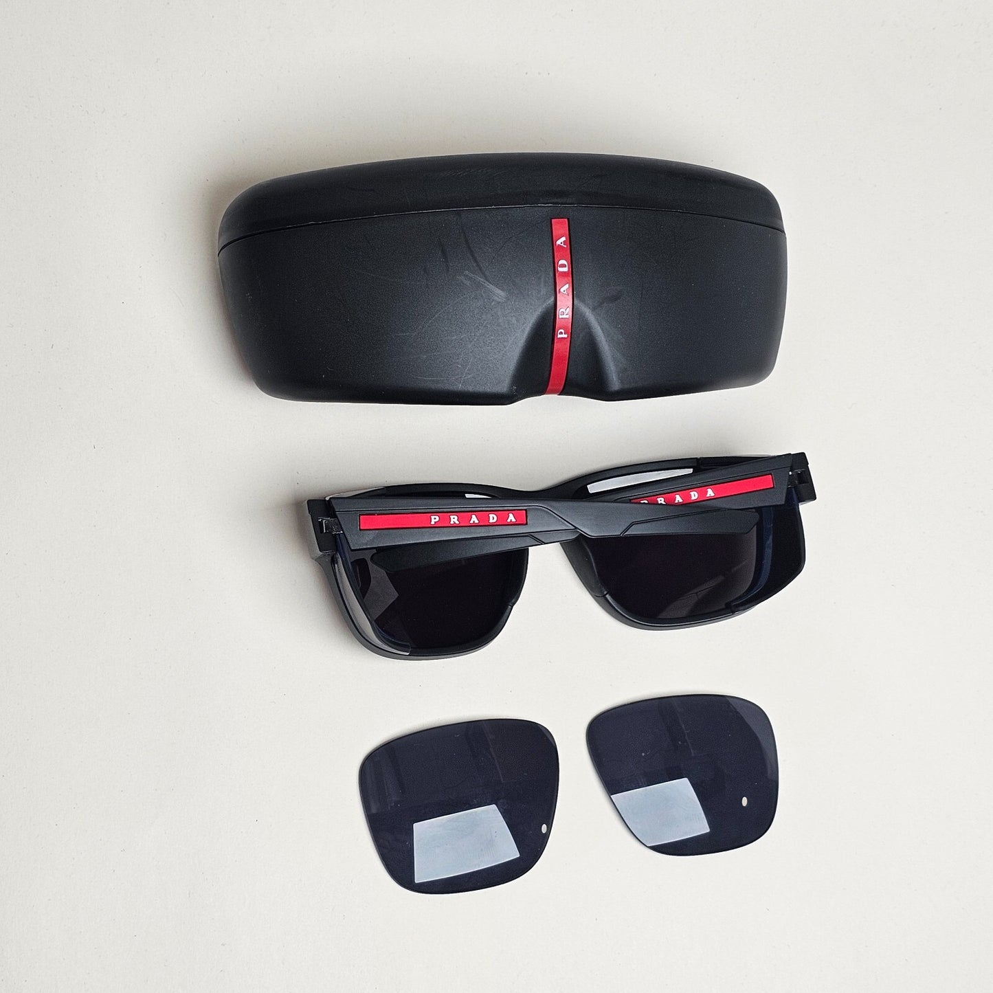 Prada Sunglasses Sideshields Black Square PS07WS SPS 07W DG0-09R 100325