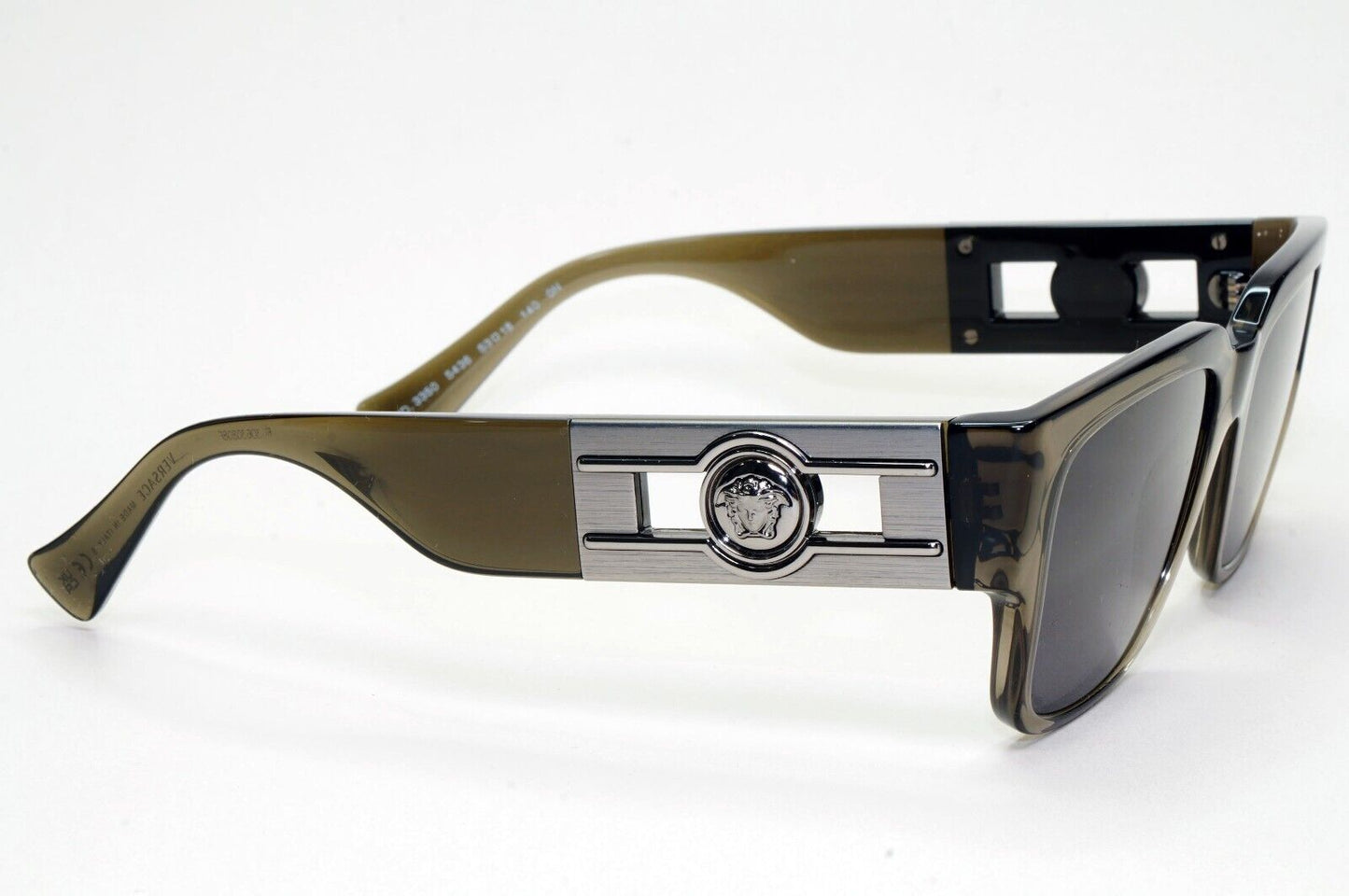 Versace Sunglasses Brown Grey Transparent Square Black Medusa MOD VE 3350 5436