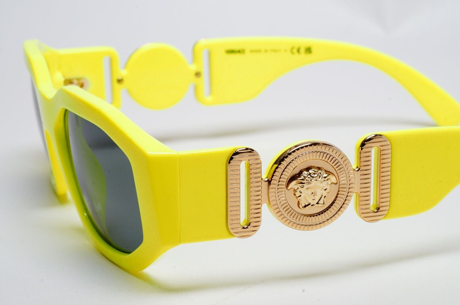 Versace Sunglasses Biggie Yellow Fluorescent Grey Gold Medusa VE 4361 5321/87