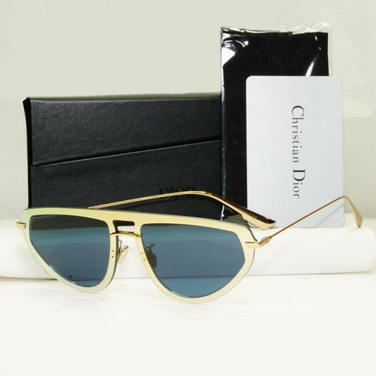 Authentic Dior Womens Sunglasses Gold Blue Ultime 2 LKSA9 Pilot Mirror Fashion