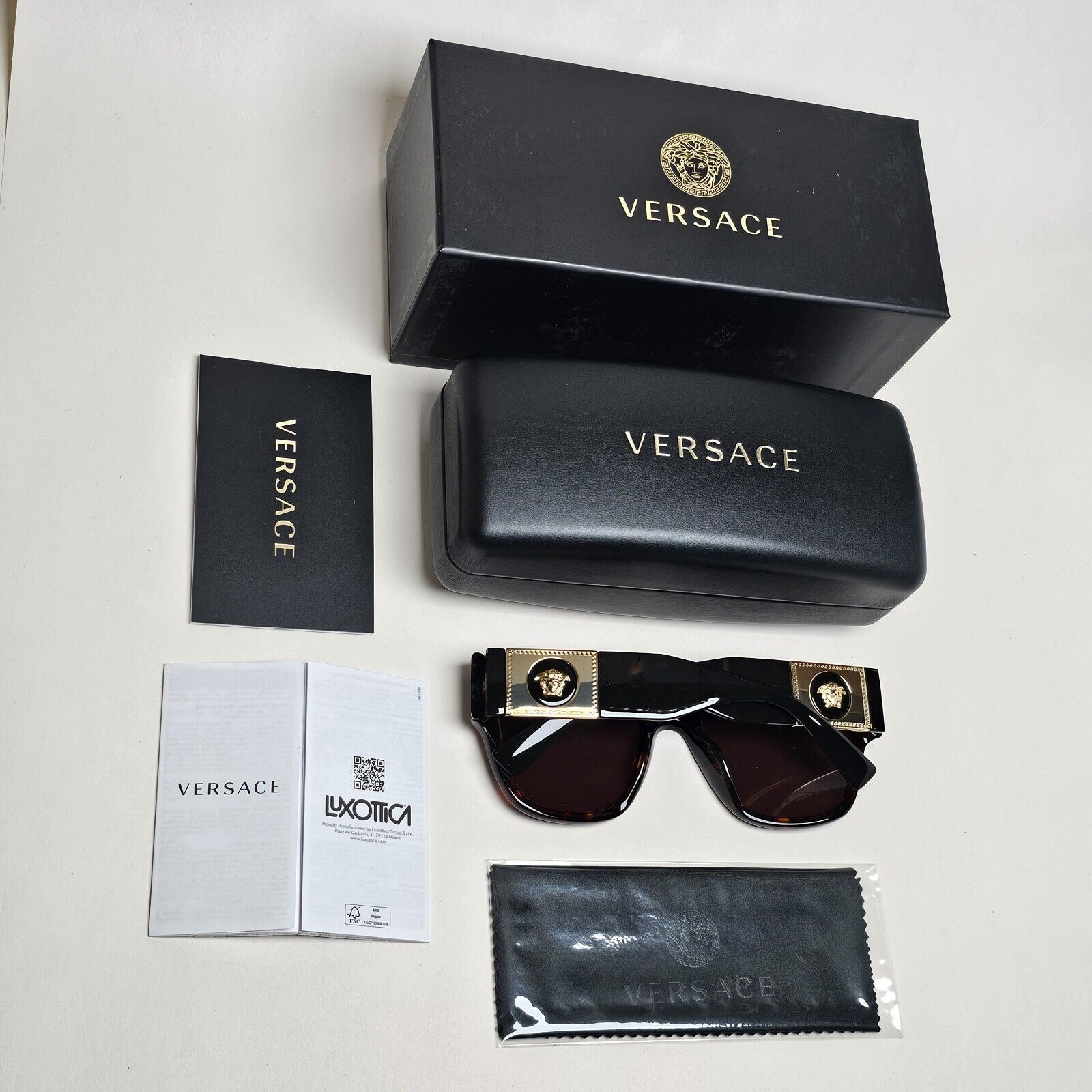 Versace Sunglasses Oversized Medusa Brown Tortoise Gold MOD VE 4437-U 108/73
