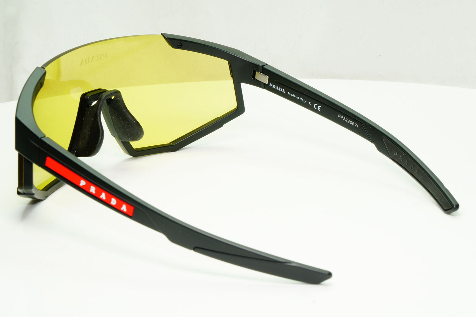 Prada Yellow Black Sunglasses Shield Visor Large PS04WSF SPS 04W-F DG0-04Q