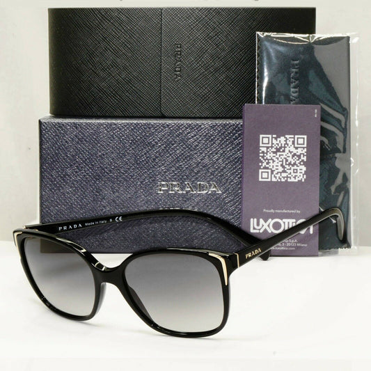 Prada Sunglasses Black Gold Grey Gradient Fade Square Fashion SPR 01O 1AB-3M1