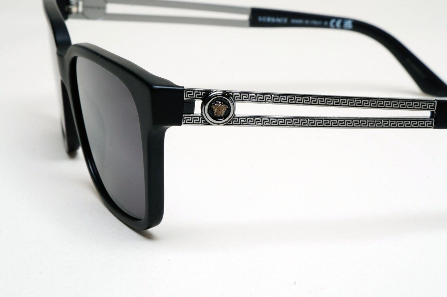 Versace Sunglasses Black Matte Gunmetal Medusa Meander MOD VE 3218 5122 53mm