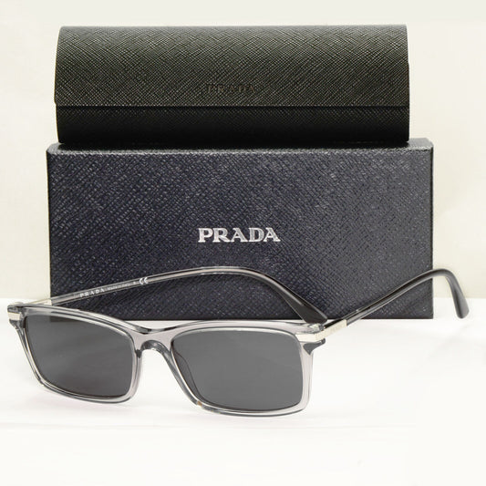 Prada Sunglasses Transparent Grey Crystal Black PR03YV VPR 03Y 08U-1O1 54mm