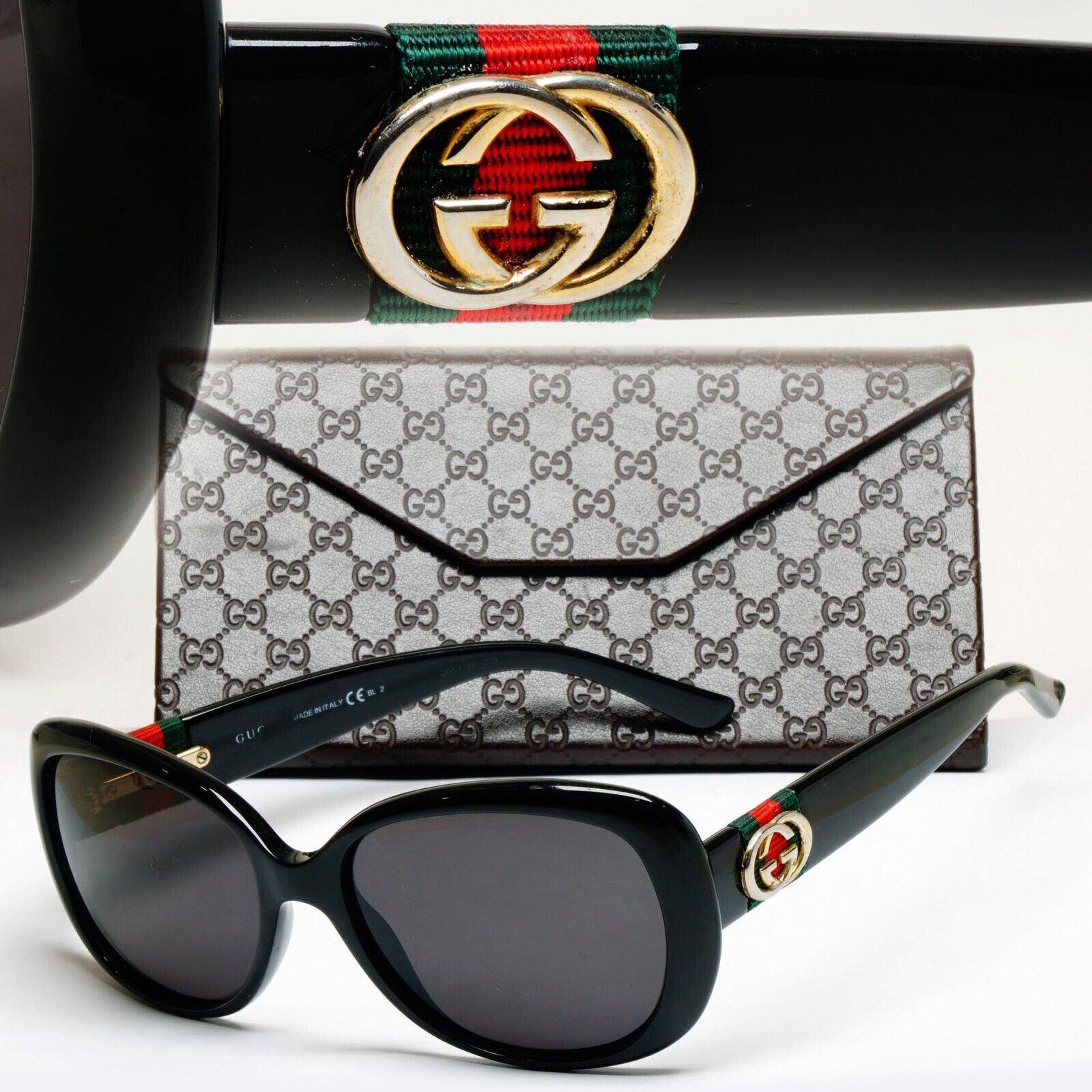 Gucci Sunglasses 2013 Vintage Ribbon Red Green Black GG 3644/S D28ED 210125