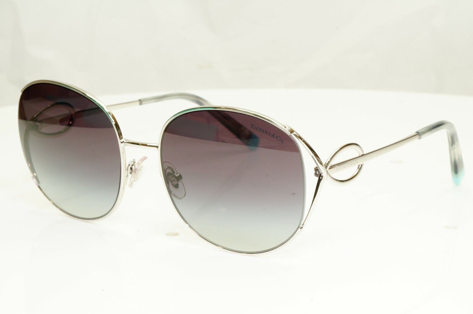 Tiffany & Co Silver Grey Fade Infinity Large Womens Sunglasses TF 3065 6001/3C