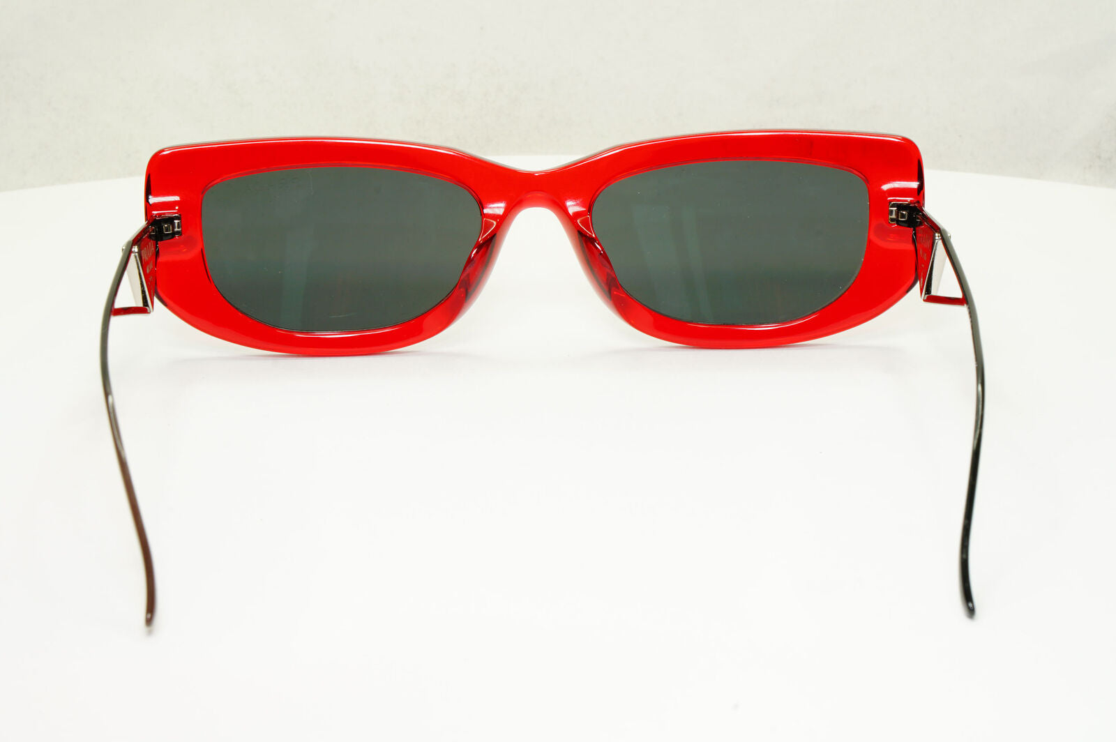 Prada Triangle Logo Sunglasses Red Black Crystal Square PR14YS SPR 14Y 08Z-5S0
