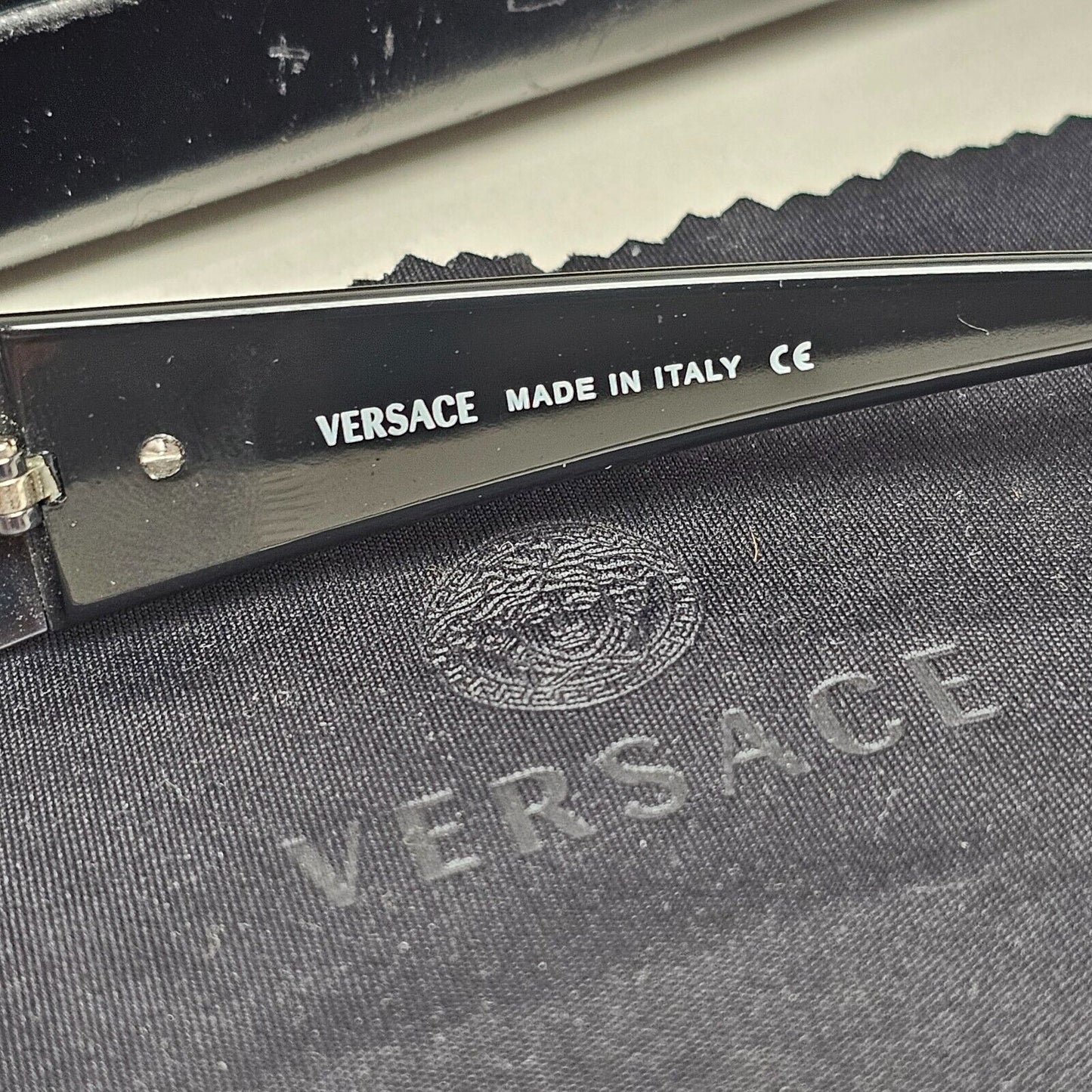 Versace Sunglasses 2003 Vintage Black Gunmetal Rectangle MOD 2021 1001/11 060125