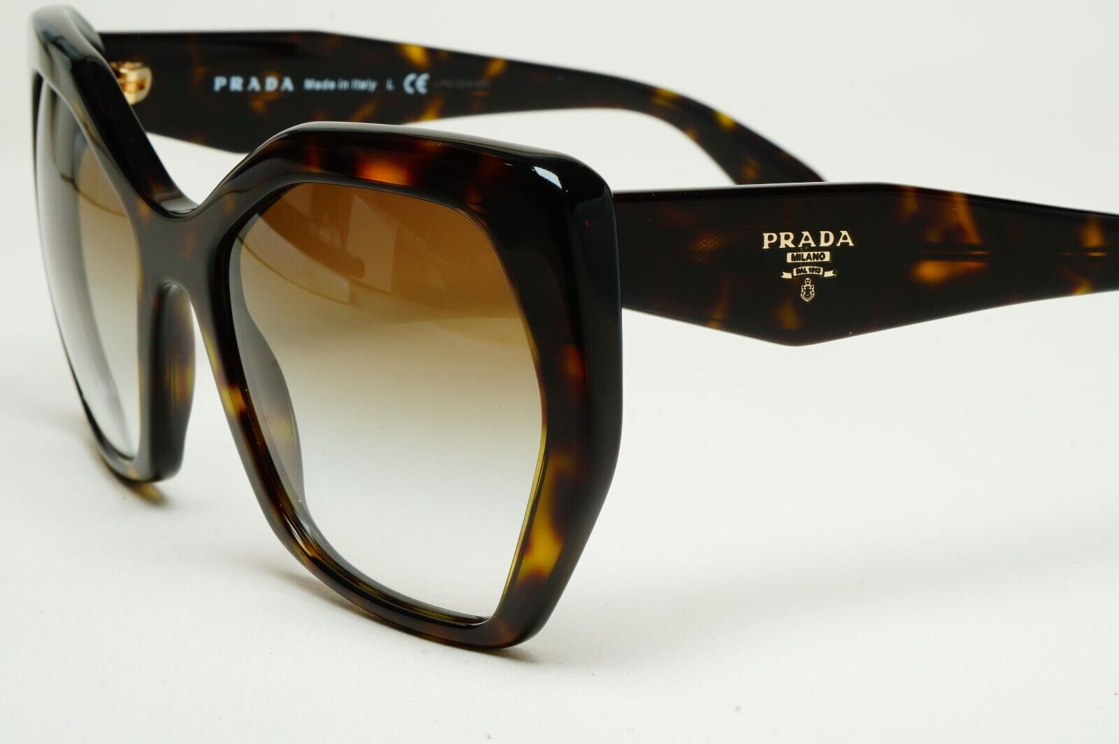 Prada Sunglasses Hexagonal Brown Tortoise Square PR16RS SPR 16R 2AU-4M0 56mm